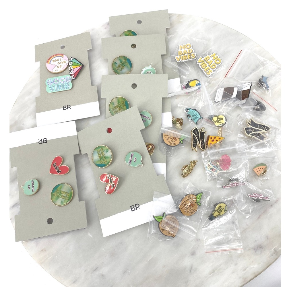 Lot of Assorted‎ Enamel Pins Funny Cute Food Animals Accessories